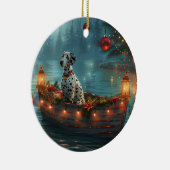 Dalmatiner Weihnachten Feierliche Reise Keramik Ornament (Rechts)
