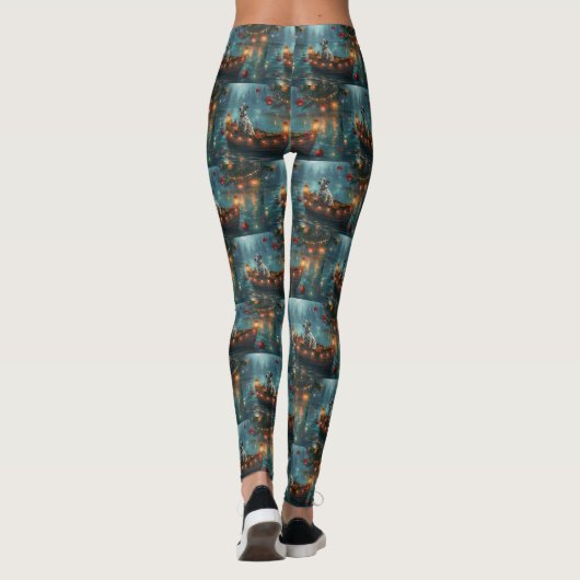 Dalmatiner Weihnachten Feierliche Reise Leggings (Rückseite)