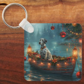 Dalmatiner Weihnachten Feierliche Reise Schlüsselanhänger (Vorderseite)