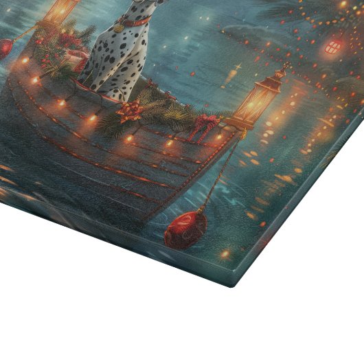 Dalmatiner Weihnachten Feierliche Reise Schneidebrett (Ecke)