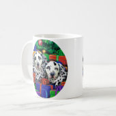 Dalmatiner Weihnachten Offene Geschenke Kaffeetasse (Vorderseite Links)