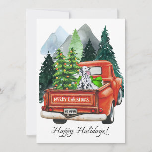 Dalmatiner Weihnachten & Vintage-LKW Aquarell