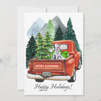 Dalmatiner Weihnachten & Vintage-LKW Aquarell