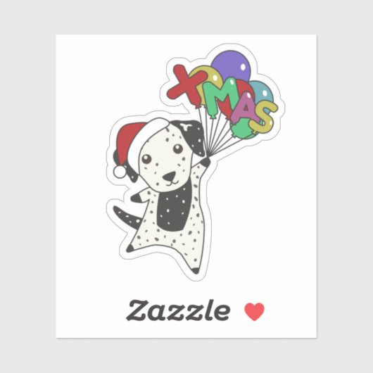 Dalmatiner Weihnachts Hund Wintertiere Hunde Stick Aufkleber (Blatt)