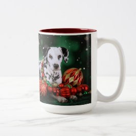 Dalmatiner Weihnachts-Tasse Zweifarbige Tasse