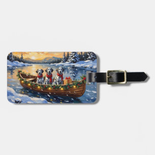 Dalmatiner Weihnachtsboot-Feiertag Gepäckanhänger