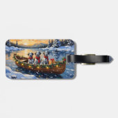 Dalmatiner Weihnachtsboot-Feiertag Gepäckanhänger (Rückseite horizontal)