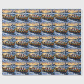 Dalmatiner Weihnachtsboot-Feiertag Geschenkpapier (Flach)