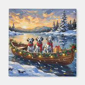Dalmatiner Weihnachtsboot-Feiertag Magnet (Vorne)