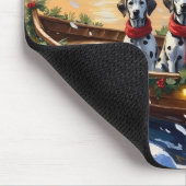 Dalmatiner Weihnachtsboot-Feiertag Mousepad (Ecke)