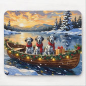 Dalmatiner Weihnachtsboot-Feiertag Mousepad (Vorne)