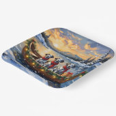 Dalmatiner Weihnachtsboot-Feiertag Pappteller (Gewinkelt)