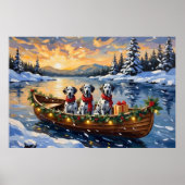 Dalmatiner Weihnachtsboot-Feiertag Poster (Vorne)