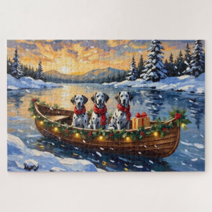 Dalmatiner Weihnachtsboot-Feiertag Puzzle