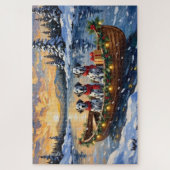 Dalmatiner Weihnachtsboot-Feiertag Puzzle (Vertikal)