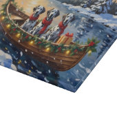 Dalmatiner Weihnachtsboot-Feiertag Schneidebrett (Ecke)
