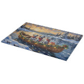 Dalmatiner Weihnachtsboot-Feiertag Schneidebrett (Ecke)