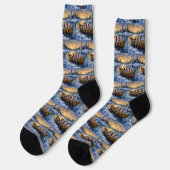 Dalmatiner Weihnachtsboot-Feiertag Socken (Linkes Detail)