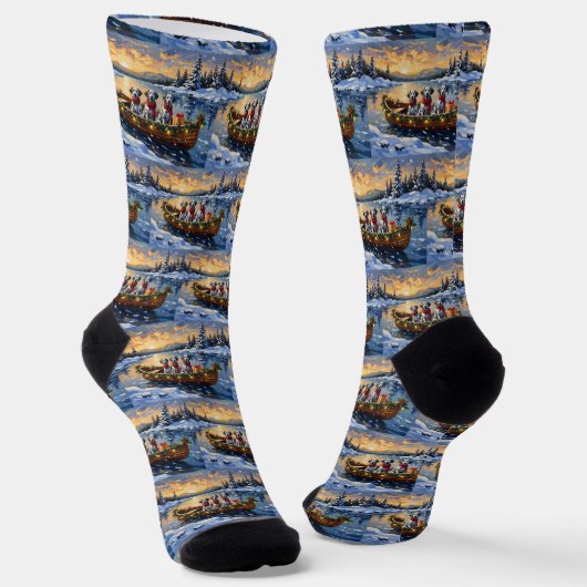 Dalmatiner Weihnachtsboot-Feiertag Socken (Gewinkelt)