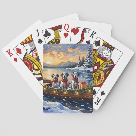 Dalmatiner Weihnachtsboot-Feiertag Spielkarten (Rückseite)
