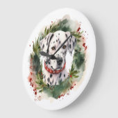 Dalmatiner Weihnachtsfest Große Wanduhr (Winkel)