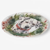 Dalmatiner Weihnachtsfest Pappteller (Schrägansicht)