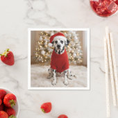 Dalmatiner-Weihnachtshund in rotem Pullover Serviette (Beispiel)