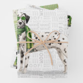 Dalmatiner Weihnachtshund und Kariert Geschenkpapier Set (Beispiel)