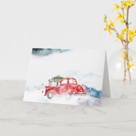 Dalmatiner Weihnachtskarte Karte (Gelbe Blume)