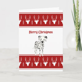 Dalmatiner Weihnachtskarte Rot & Weiß, Schwarze Fl Feiertagskarte