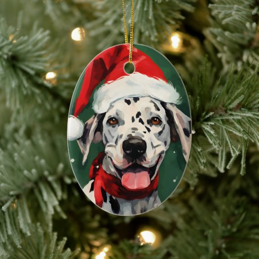 Dalmatiner Weihnachtsmalerei Keramik Ornament (Baum)