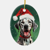 Dalmatiner Weihnachtsmalerei Keramik Ornament (Vorne)
