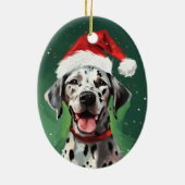 Dalmatiner Weihnachtsmalerei Keramik Ornament (Hinten)