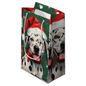 Dalmatiner Weihnachtsmalerei Kleine Geschenktüte (Vorderseite Schrägansicht)