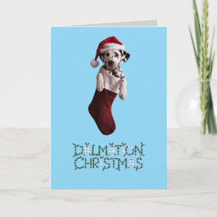 Dalmatiner-Weihnachtsstrumpf Feiertagskarte