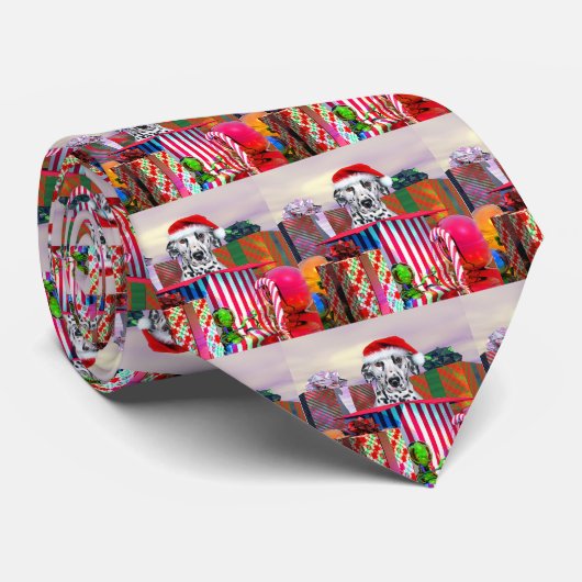 Dalmatiner Weihnachtsüberraschung Krawatte (Gerollt)