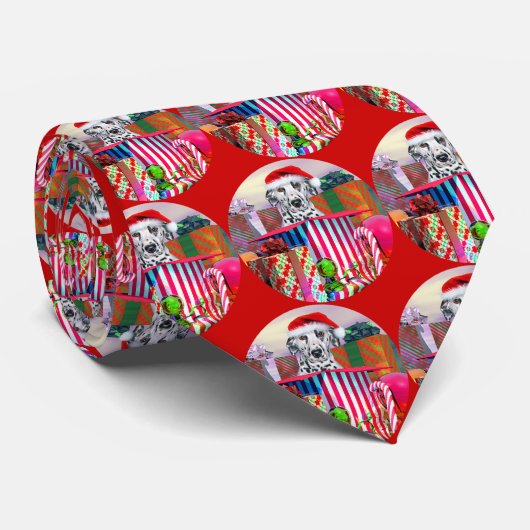 Dalmatiner Weihnachtsüberraschung Krawatte (Gerollt)