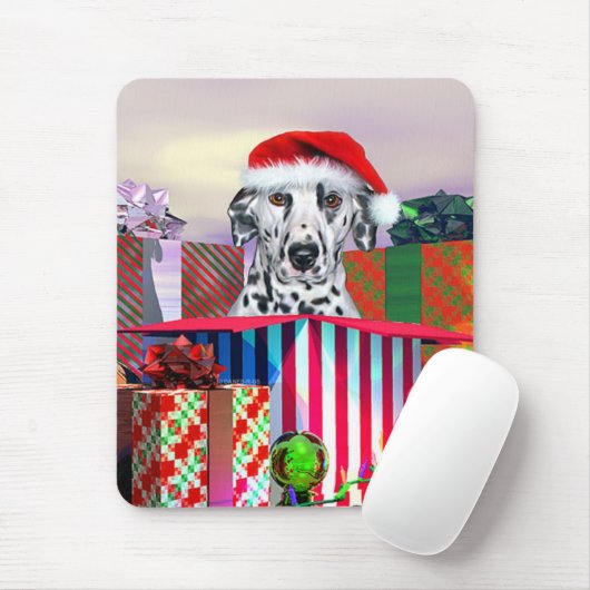 Dalmatiner Weihnachtsüberraschung Mousepad (Mit Mouse)