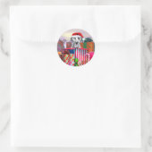 Dalmatiner Weihnachtsüberraschung Runder Aufkleber (Tasche)