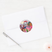 Dalmatiner Weihnachtsüberraschung Runder Aufkleber (Umschlag)