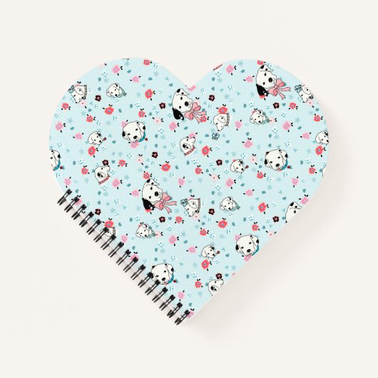 Dalmatiner Welpe-Floral-Notebook Notizblock (Vorderseite)
