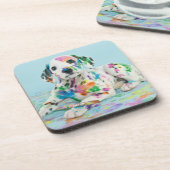 Dalmatiner-Welpe Getränkeuntersetzer (Linke Seite)