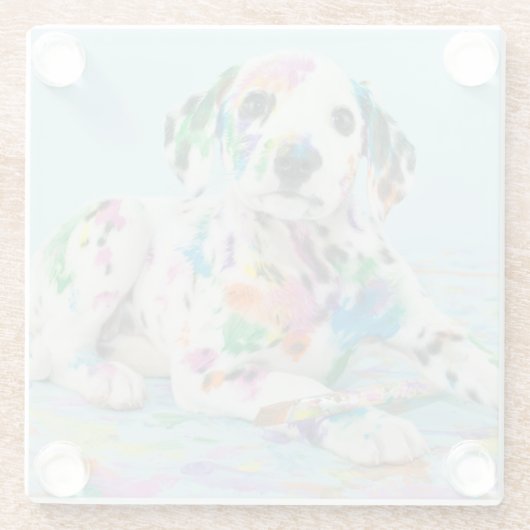 Dalmatiner-Welpe Glasuntersetzer (Rückseite)