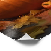 Dalmatiner Welpe Herbst Kürbis Poster (Ecke)