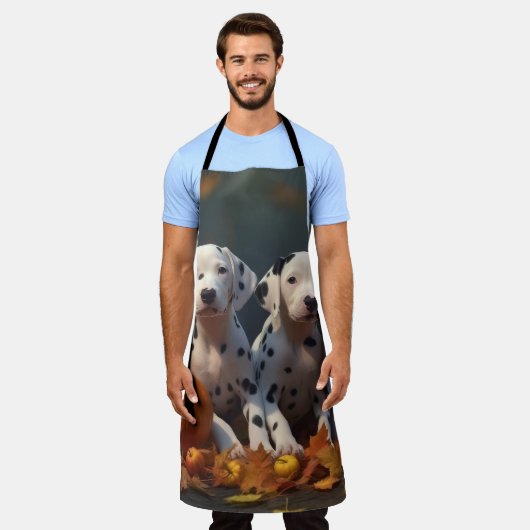 Dalmatiner Welpe Herbst Kürbis Schürze (Getragen)