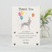 Dalmatiner Welpe Hund Geburtstag Danke Karte (Stehend Vorderseite)