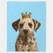 Dalmatiner Welpe in Goldkrone Niedlich Fleecedecke (Vorderseite)