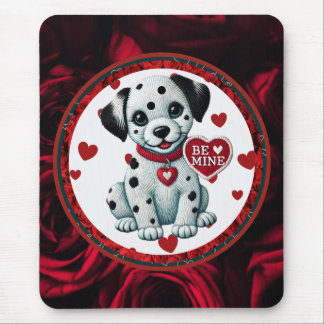 Dalmatiner Welpe Liebe Mousepad - Be Mine Valentin