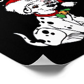 Dalmatiner-Welpe mit Weihnachtsmannmütze Xmas  Poster (Ecke)