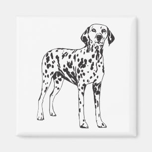 Dalmatiner-Welpe - Schwarz-weiß gefleckter Hund Magnet